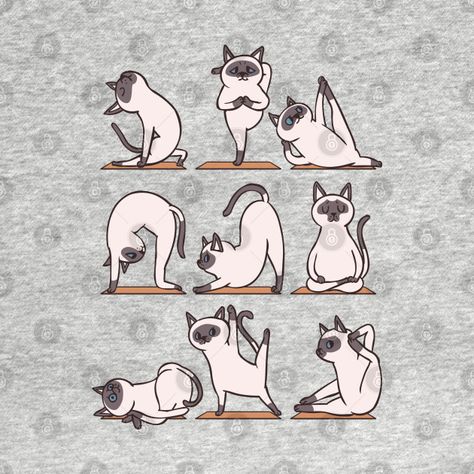 Yoga Cat Illustration, Dancing Cat Illustration, Yoga T Shirts Design, Dancing Cat Drawing, Preschool Yoga, Meditating Cat, Yoga Cartoon, Meow Art, Cat Graphic Design