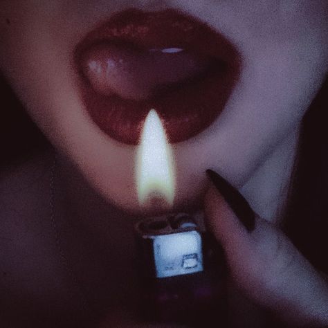 Aesthetic Lighter, Light Red Lipstick, Burning Tongue, Burnt Tongue, Lana Myers, Rorschach Test, Aesthetic Light, Lit Wallpaper, Keep Trying