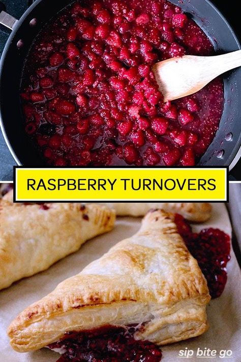 DELISH! Easy raspberry puff pastry turnovers with a homemade raspberry filling. Fresh raspberry turnoversfor breakfast, brunch or dessert. Use this puff pastry turnovers recipe for vaiations with cherry, blueberry or aples. #turnovers #raspberry #handpies #desserts #dessertfoodrecipes #dessertrecipes #raspberries #fruit #puffpastry #brunch Raspberry Turnovers, Raspberry Puff Pastry, Puff Pastry Turnovers, Pastry Turnovers, Tart Puff Pastry, Cherry Turnovers, Easy Puff Pastry Recipe, Sweet Brunch, Turnover Recipes