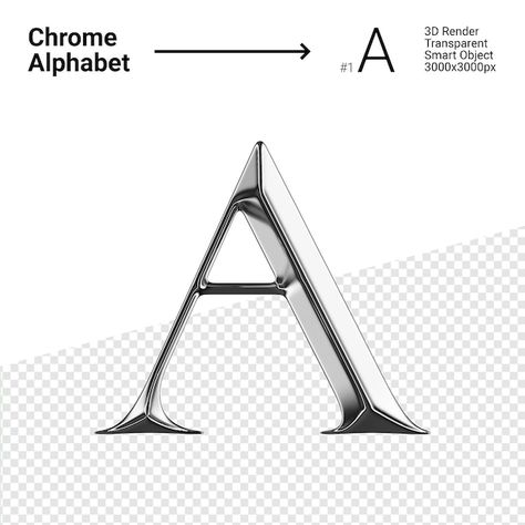 Chrome Letters Design, Letra A Aesthetic, 3d Alphabet Letters, Chrome Alphabet, 360 Logo, Chrome Tattoo, Chrome Letters, Ma Logo, Mi Logo