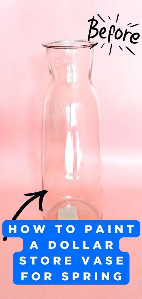 A STEP BY STEP TUTORIAL ON HOW TO PAINT A DOLLAR STORE VASE INTO A STUNNING SPRING INSPIRED VASE JUST BY USING GLASS PAINTS. How To Paint A Vase, How To Paint Glass Vases, Glass Vase Decorating Ideas, Paint Glass Vase, Glass Vase Painting Ideas, Diy Glass Vase Ideas, Painting Glass Vases, Vase Decorating Ideas, Light Blue Paint Colors