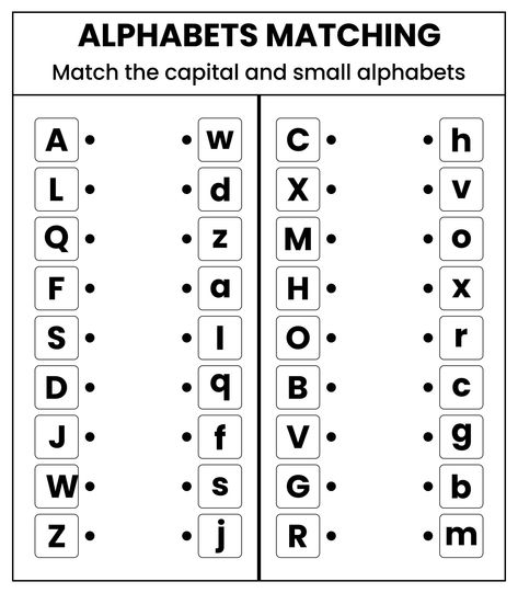 Alphabet Matching Worksheets For Kindergarten Pdf Worksheet For Kindergarten Alphabet, Abc Kindergarten Worksheets, Abc Matching Worksheets, Uppercase Lowercase Matching Worksheet, Alphabet Matching Worksheets Preschool, Abc Worksheets For Kids, Letter A Phonics Worksheet, Letter X Worksheets Kindergarten, Match The Same Letter Worksheet