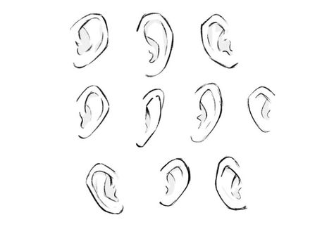 How to Draw Anime Ears, a Simple Three-Step Guide – GVAAT'S WORKSHOP How To Draw Folds, Ear Drawings, Draw Folds, Drawing Ears, Ears Drawing, Ear Drawing, Anime Ears, Ear Anatomy, How To Draw Ears