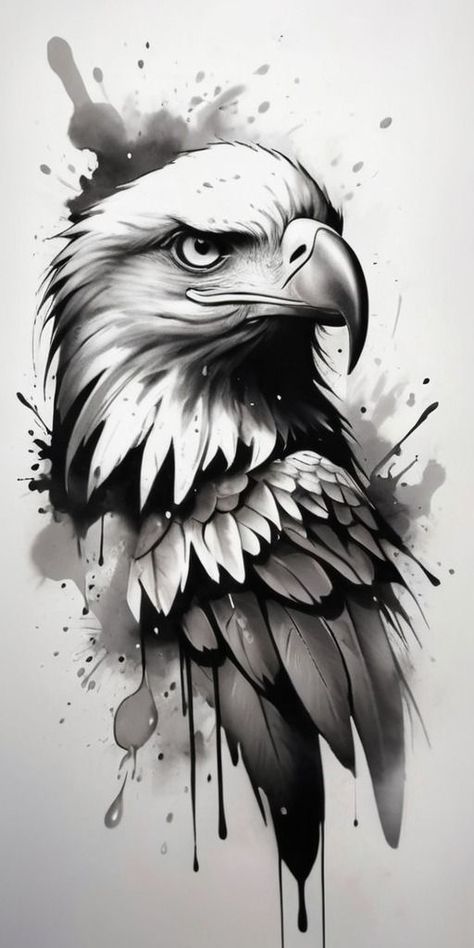 Eagle Head Tattoo Design, Head Tattoo Design, Eagle Wing Tattoos, Eagle Head Tattoo, Lion Art Tattoo, Joker Tattoo Design, Chicano Tattoos Sleeve, Hawk Tattoo, Eagle Drawing