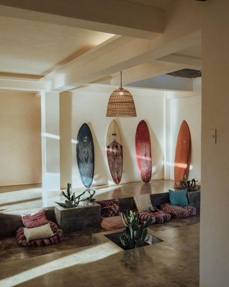 Vedya Boutique Hostel (@vedyasiargao) • Photos et vidéos Instagram Surf Shop Interior Design, Beach Aesthetic Interior, Hostel Room Aesthetic, Surf Shack Interior, Surf Hostel, Surf Interior, Surf Shacks, Boutique Hostels, Mood Board Images