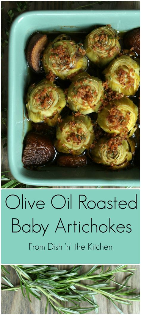 In season baby Artichokes baked in olive oil are the perfect beginning to any meal. #starter #appetizer #Artichokes Baby Artichoke Recipes, Meat Kabobs, Curry Hummus, Horseradish Aioli, Game Day Wings, Baking With Olive Oil, Artichoke Recipe, Salad Skewers, Roasted Artichoke