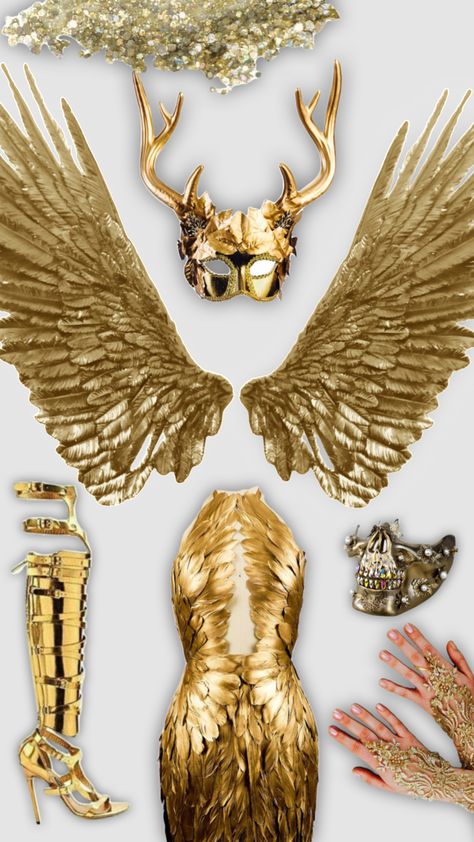 #fallenangel #halloween #magicwonderland #golden #silver #metalic #halloweenoutfit #fairytaleinspo #fairyoutfit #wings #darkangel #angelofdeath Gold Angel Costume, Golden Angel Costume, King Belial, Angel Wing Tattoos, Wing Tattoos, Fairy Outfit, Hallowen Costume, Angel Wings Tattoo, Saints And Sinners