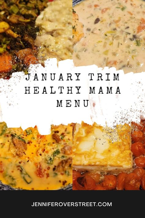 Here's a simple January Trim Healthy Mama menu. Every recipe is easy, family friendly, and special ingredient free. Take a look, there might be some new family favorites. #trimhealthymama #trimhealthymamamenu #healthymenu #thm Trim Healthy Mama Recipes Dinner, Trim Healthy Mama Dinner, Trim Healthy Mama Meal Plan, Thm Meal Plans, Trim Healthy Mama Plan, Monthly Menu, Trim Healthy Momma, Healthy Plan, Trim Healthy Mama Recipes