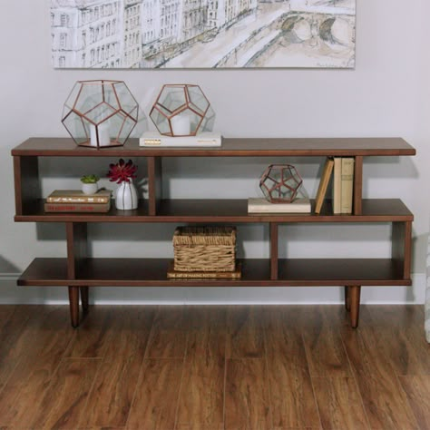 Kitchen Timeless, Mid Century Modern Bookcase, Mid Century Bookcase, Brass Furniture, Experiments Kids, Bookcase Design, Western Furniture, Media Stand, Framed Photos