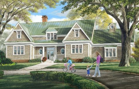 Plan 137-280 - Houseplans.com Shingle House Plans, Cape Cod House Plans, Victorian House Plans, Shingle Style Homes, Beach House Plans, Cape Cod House, Country Style House Plans, Traditional House Plans, Country House Plan