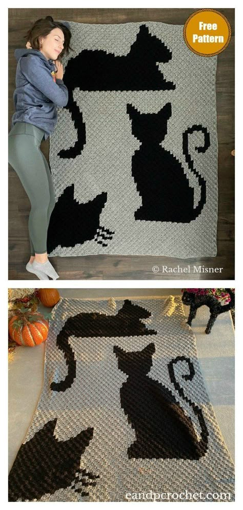 C2C Cat Afghan Blanket Free Crochet Pattern Cat Afghan, Crochet Pattern Afghan, Corner 2 Corner, Kat Haken, Crochet C2c Pattern, C2c Patterns, C2c Crochet Pattern Free, Crochet Curtain Pattern, C2c Crochet Blanket