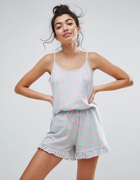 14 Cute Pajamas for People Who Are Always Hot at Night | SELF Women Nightwear Dresses, Night Wear Dress, Shell Print, Pajama Fashion, Loungewear Outfits, Pajama Romper, Night Dress For Women, Night Suit, Cute Pajamas