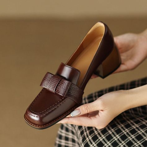 You searched for Square - Page 10 of 35 - Chiko Shoes Block Heel Loafers, Summer Office, Genuine Leather Shoes, Leather High Heels, High Quality Shoes, Leather Shoes Woman, Thick Heels, Brown Shoe, Heeled Loafers