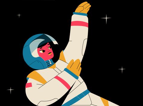 Female Astronaut, Illustration Space, Astronaut Illustration, Astronaut Design, Astronaut Art, Space Illustration, Design Jobs, Illustration Character Design, Flat Illustration