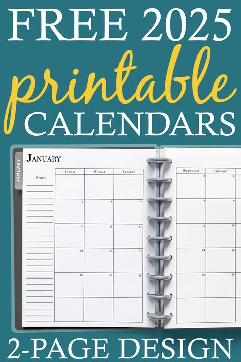 2025 Planner Printable Free, 2 Page Monthly Calendar Printable Free, A5 Calendar Printable Free, Free Printable 2025 Calendar, 2025 Monthly Calendar Printable Free, Aesthetic Planner Template, Pretty Planner Printables, Free Calendar Download, Homemade Planner