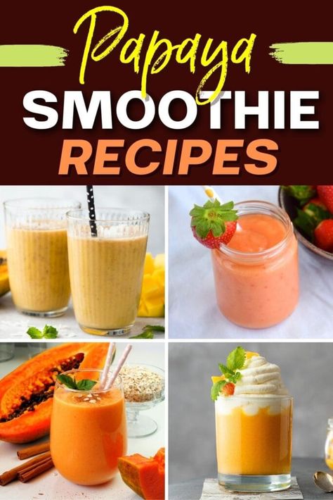 Belly Fat Burner Smoothie, Papaya Smoothie Recipe, Papaya Banana Smoothie, Papaya Drink, Papaya Recipes, Fat Burner Smoothie, Papaya Smoothie, Ripe Papaya, Fruit Smoothie Recipes Healthy