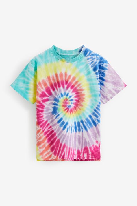 Boys Ties, Tie Dye Shirts, Tie Dye Designs, Tie Dye Shorts, Retro Look, Pink Cotton, Boys T Shirts, Tie Dye Top, Rainbow Colors