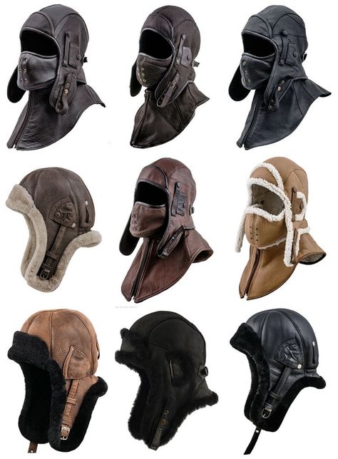 Leather Caps For Men, Cool Hats For Men, Cap Reference, Aviator Cap, Down Jacket Men, Leather Hat, Tactical Clothing, Leather Man, Hat Design