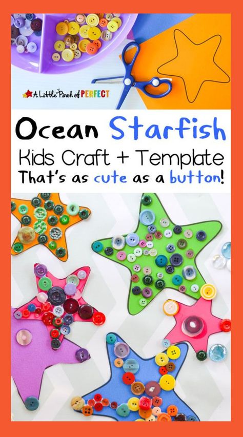 Ocean Crafts Preschool, Ocean Kids Crafts, Sea Creatures Crafts, Ocean Activities Preschool, Starfish Craft, Sea Animal Crafts, Ocean Craft, Ocean Theme Crafts, Preschool Ocean