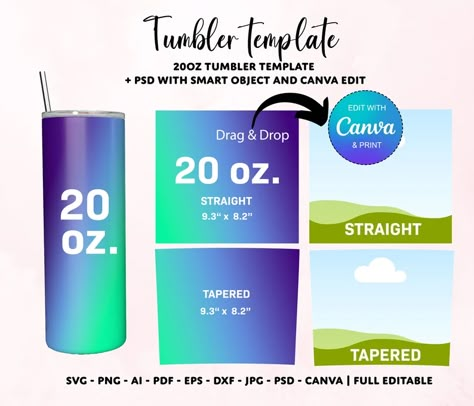 Skinny Tumbler Template Canva Frames Tumbler Template - Etsy Lithuania Tumbler Wrap Size Chart, Tumbler Cups Personalized, Tumbler Wrap Template, Sublimation Ideas Projects, Mockup Ideas, Canva Frames, Custom Travel Mugs, Animal Caricature, Cricut Hacks