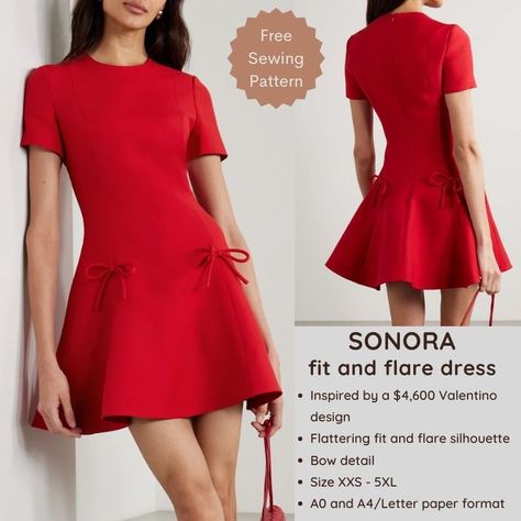 Sonora mini dress – Free PDF sewing pattern – Tiana's Closet Paper To Print, Flare Dress Pattern, Dress Sewing Patterns Free, Sewing Patterns Free Women, Dress Patterns Free, Save The Earth, Free Pdf Sewing Patterns, Hp Laptop, Easy Sewing Patterns