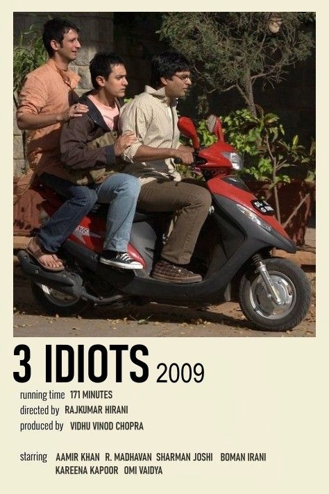 Minimalist poster of life changing movie called 3 idiots Hindi Movies Posters, Iconic Bollywood Movies, Good Bollywood Movies, Film Posters Art Cinema, Indian Movies Poster, Yjhd Poster, Bollywood Minimalist Poster, 3idiots Movie, Bollywood Movies Aesthetic