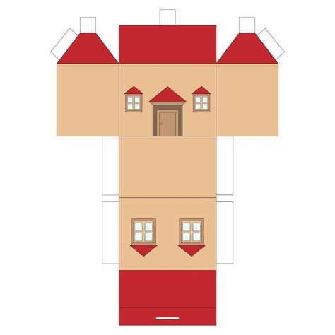 House Pattern Design, House Printable Templates, Maket House, Paper House Template Printables Free, Printable House Template, Papercraft House, Paper House Printable, House Paper Craft, 3d Paper Houses