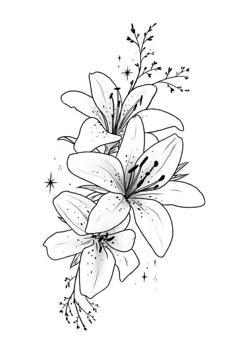 Lily Tattoo Design Arm, White Lily Tattoo Design, Lily Tattoo Ideas Female, Tiger Lily Sleeve Tattoo, Water Lily Tattoo Design Half Sleeves, Floral Tattoo Design Stencil, Add On Tattoo Ideas Half Sleeves, White Lilies Tattoo, Tattoo Flowers Ideas