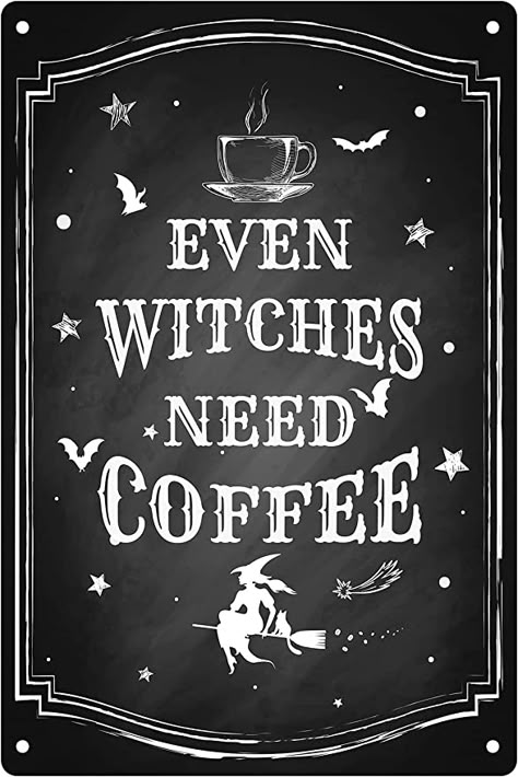 Witch Cafe, Gothic Kitchen, Witch Kitchen, Gothic Wall Decor, Witch Coffee, Coffee Decor Kitchen, Hey Boo, Coffee Sign, Coffee Bar Decor