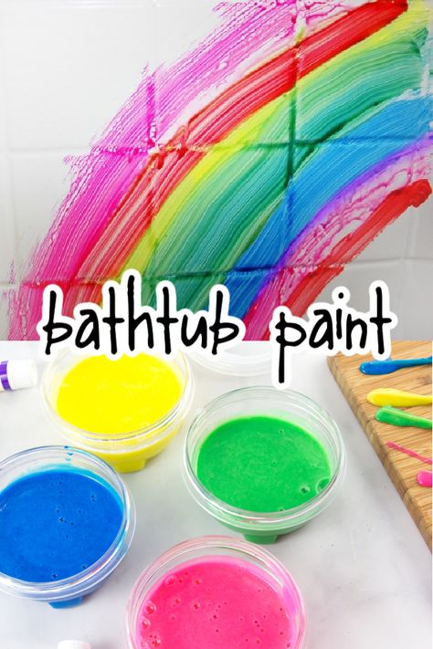 Bathtub Paint, Homemade Sidewalk Chalk, Tub Paint, Preschool Activities Crafts, Painting Bathtub, Paint For Kids, Diy Bathtub, Bath Paint, Toddler Painting