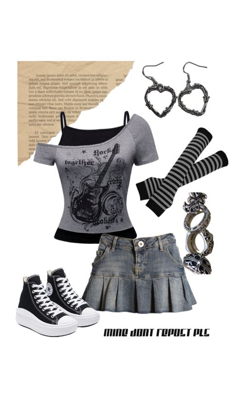 #grungeoutfits #outfits #y2k #grunge #converseoutfits #gloveoitfits #skirtoutfits #zb1 Y2k Clothes Grunge, Y2k Grunge School Outfits, Girly Grunge Outfits Fall, Nerdy Grunge Outfits, Y2k X Grunge, Y2k Aesthetic Outfit Ideas Grunge, Grey Grunge Outfit, Grunge Denim Skirt Outfit, Grungey2k Outfits