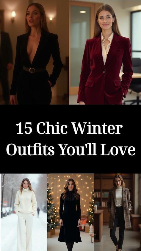 15 Chic Winter Outfits You'll Love Casual But Classy Outfits Winter, Elegant Casual Winter Outfits, Formal Winter Outfits For Women Classy, Elegant Outfit Classy Winter, Classy Winter Outfits Chic Elegant, Classy Winter Outfits Night, Winter Outfits Women Classy, Winter Outfits Classy Elegant, Chic Winter Outfits Classy