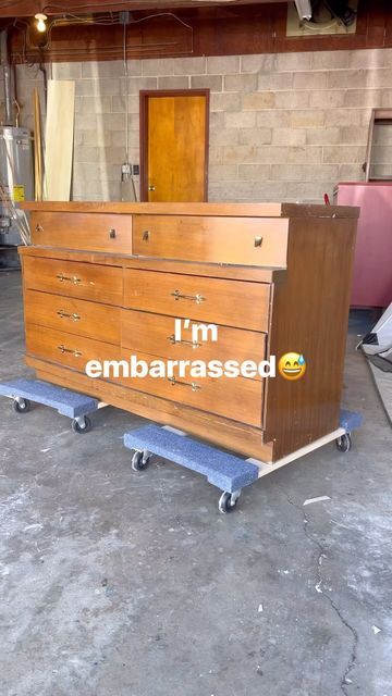 Ideas For Refurbishing Furniture, Black Mcm Dresser, Black Furniture Flip, Magnolia Chalk Paint Furniture, Diy Repurposed Furniture Ideas, Mcm Dresser Flip, Black Refurbished Dresser, Mcm Painted Furniture, Mcm Dresser Makeover Paint