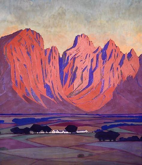 Cape Farmlands is one of the amazing landscape paintings by Jacob Hendrik Pierneef sold at Bonhams Pierneef Paintings, Sa Art, Red Mountains, Art Websites, Information Art, South African Art, Art Cart, Vintage Papers, South African Artists