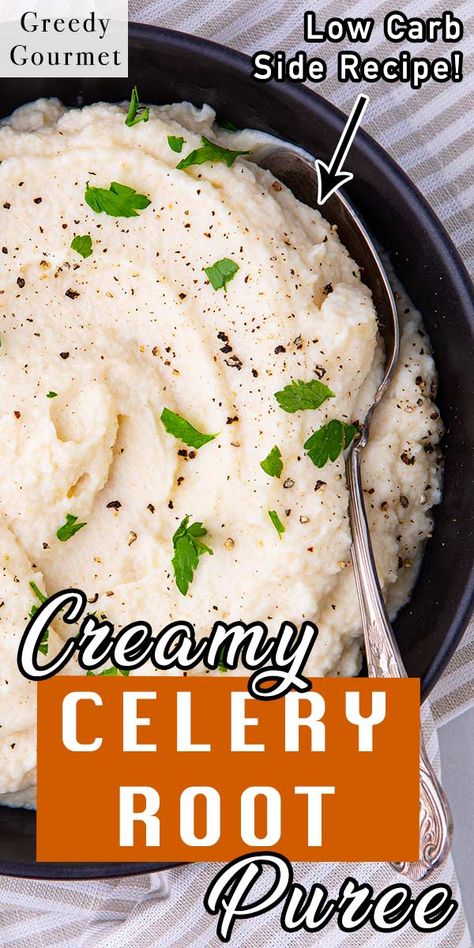 Celery Root Puree, Celery Recipes, Celery Root, Brown Spots Removal, Low Carb Side Dishes, Low Carb Sides, Homemade Cooking, Mascarpone Cheese, Nutrition Diet