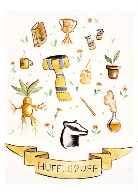 All Things Harry Potter ϟ Wizard Fanart, Holmes X Watson, Harry Potter Tea Party, Hufflepuff Wallpaper, Harry Potter Watercolor, Harry Potter Wallpaper Backgrounds, Stickers Harry Potter, Harry Potter Nursery, Hufflepuff Aesthetic