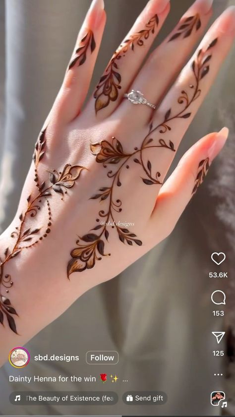 Henna Finger Designs, Finger Designs, Simple Henna Designs Hand, Simple Henna Designs, Palm Henna, Henna Style Tattoos, Henna Designs Wrist, Henna Inspired Tattoos, Henna Hand