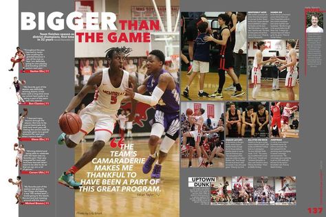 Yearbook Design Layout Creative, Sports Yearbook, Yearbook Sports Spreads, Senior Yearbook Ideas, Yearbook Mods, Yearbook Page Ideas, Yearbook Spread Ideas, Yearbook Design Layout, Yearbook Layout Ideas