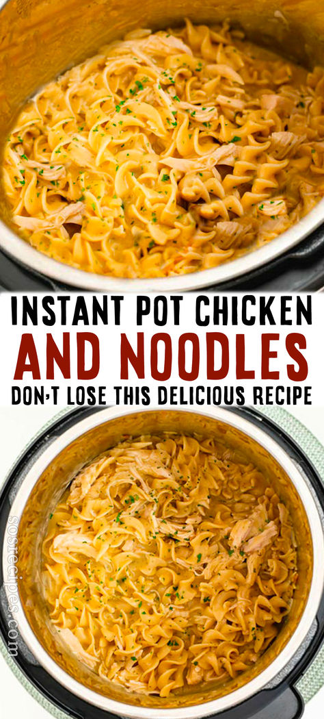 Instant Pot Chicken And Noodles, Chicken And Noodles Recipe, Buttery Noodles, Chicken And Egg Noodles, Chicken And Noodles, Instant Pot Ideas, Instant Pot Pasta, Instant Pot Chicken Recipes, Chicken Noodle Casserole