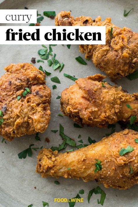 This quick and easy 45-minute curry fried chicken recipe incorporates curry powder, red pepper and cilantro to create the ultimate comfort food meets fall recipe. Whether you’re looking to make this curry recipe for a quick and easy weeknight dinner or pack it for lunch, it’s a great choice for a chicken recipe.#chickenrecipes #curryrecipes #chickencurry #curryfriedchicken #friedchickenrecipes #weeknightdinners Fried Chicken Curry Recipe, Fried Curry Chicken, Curry Chicken Wings, Chicken Curry Recipes, Chicken Curry Recipe Easy, Bariatric Diet, Fried Chicken Recipe, Fried Foods, Southern Fried Chicken