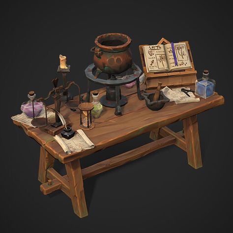 ArtStation - Props: Brewing Station Supermarket Concept Art, Fantasy Props Diy, Alchemy Station, Alchemist Concept Art, Prop Design Concept Art, Bar Concept Art, Game Assets Concept Art, Concept Art Props, Shop Concept Art