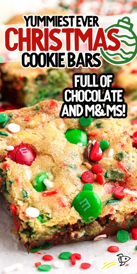 Christmas Bar Cookies, Christmas Cookie Bars, Cookie Base, Brown Sugar Cookies, Christmas Sprinkles, Bar Cookies, Drop Cookies, Cookie Bar Recipes, Classic Cookies