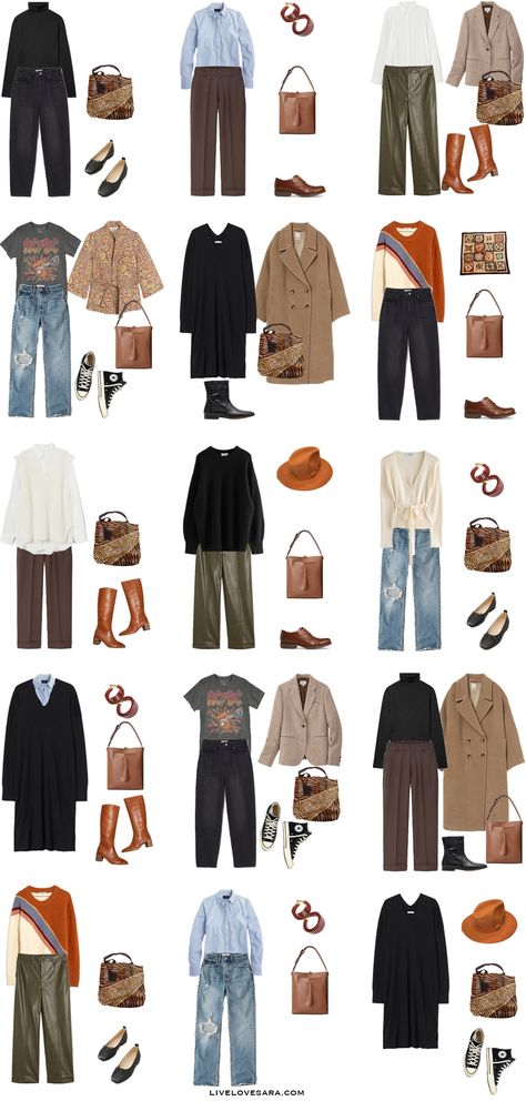 How to Build a Retro-Inspired Fall Capsule Wardrobe - livelovesara Retro Capsule Wardrobe, Autumn Outfits In Korea, Autumn Wardrobe Essentials, Mode Ab 50, Retro Wardrobe, Fall Winter Capsule Wardrobe, Retro Outfit, Capsule Wardrobe Essentials, Capsule Wardrobe Outfits