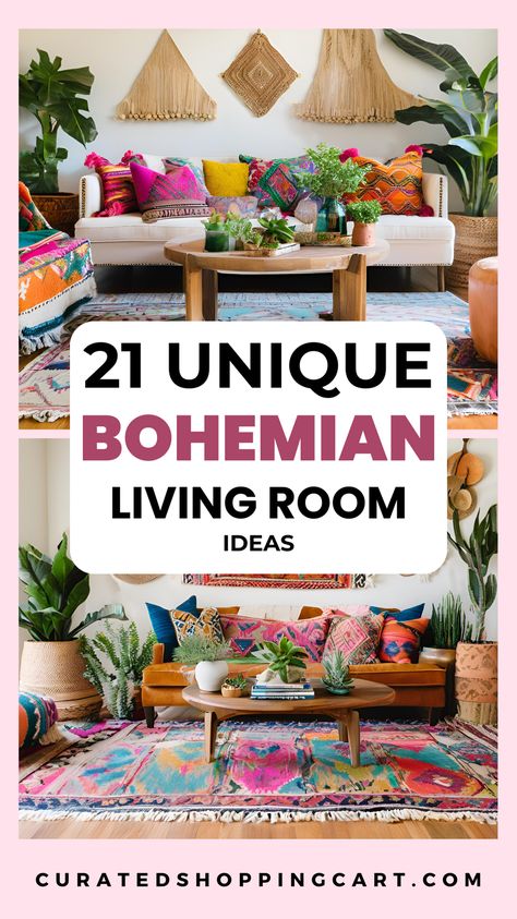 Fall in love with 21 bohemian living room decorating ideas that capture the essence of free-spirited living. Perfect for boho lifestyle enthusiasts who want to infuse their living spaces with color, texture, and a sense of adventure. Eclectic living room decor, vibrant home decor, boho living room ideas, bohemian living room decor ideas, chic bohemian decor, modern boho style, bohemian design, boho decor ideas, boho ideas, modern living room, bohemian home, boho interior, boho chic style. Classic Boho Style Living Rooms, Bohemian Home Decor Ideas Living Room, Boho Hippy Living Room, Cream Couch Living Room Ideas Colorful, Boho Chair Decor, Bohemian Family Room, Bohemian Room Decor Ideas, Boho Hippie Living Room, Hippie Living Room Ideas