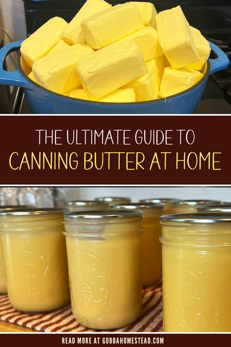 Canning Butter, Can Butter, Butter Recipes Homemade, Butter At Home, How To Make Home, Pressure Canning Recipes, Canning Kitchen, Canned Butter, Canning Vegetables