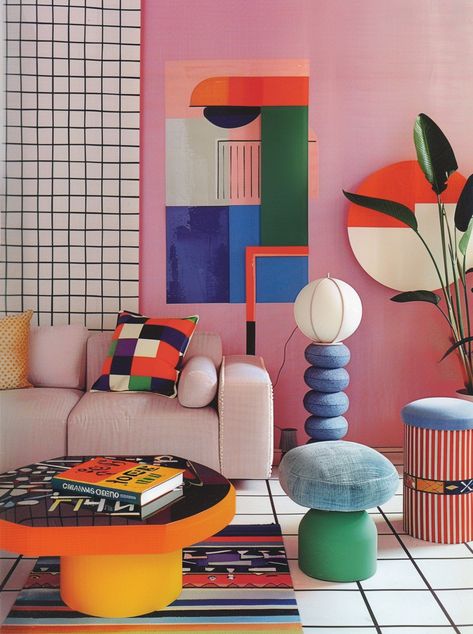 Color with a Pop of Neutrals — Living Bright Interiors Pop Art Style Interior Design, Elle Home Decor, Abstract Style Interior Design, Art Pop Interior Design, Interior Decor Photography, Bold Colorful Interior Design, Colorful Interior Decor, Bauhaus Aesthetic Interior Design, Dopamine Interior Design