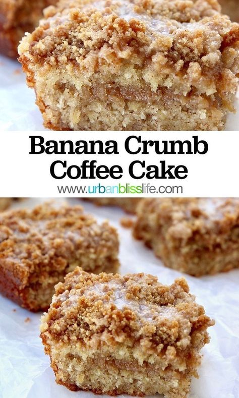 Banana Crumb Coffee Cake, Banana Coffee Cake, Crumb Coffee Cakes, Banana Coffee Cakes, Resipi Kek, Coconut Dessert, Banana Coffee, Coffee Cake Recipe, Banana Dessert