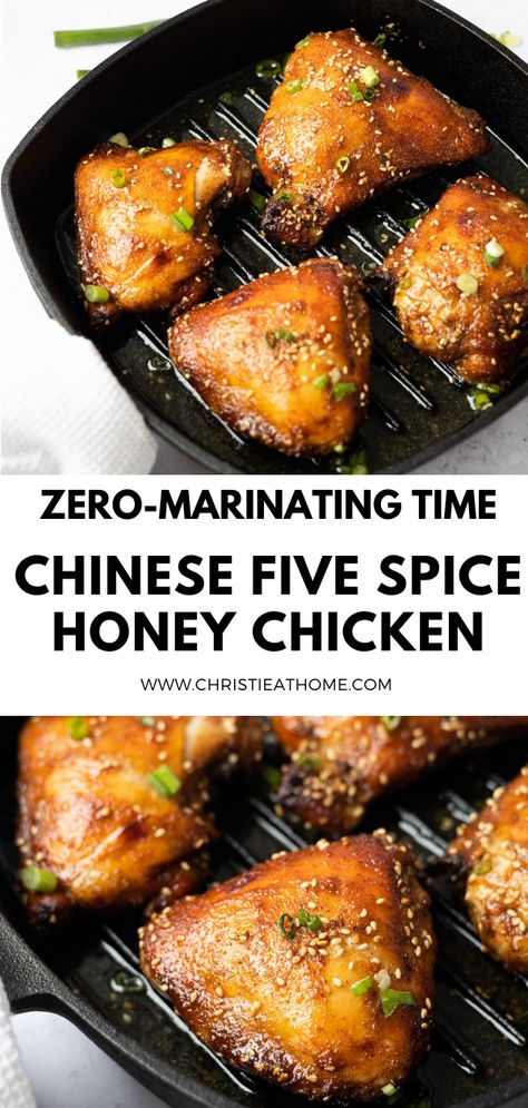 Chinese Five Spice Honey Chicken Chinese 5 Spice Recipe Chicken, Five Spice Chicken Recipe, Asian Spices For Chicken, Asian Seasoning Chicken, Recipes With Chinese 5 Spice, 5 Spice Chicken Recipe, Chinese Five Spice Recipe Dishes, Chinese Marinade For Chicken, Chinese Chicken Thigh Recipes