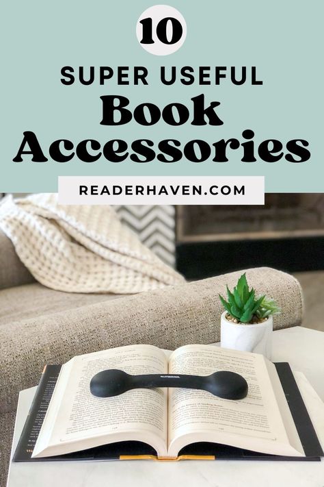 As a lifelong reader and book lover, I've come across some super useful book gadgets and reading accessories that you should definitely know about! From page holders to book sleeves, reading lights, and beyond, here are my favorite bookish accessories! Reading Essentials Aesthetic, Best Gifts For Book Readers, Gifts For The Reader, Home Library Accessories, Book Weights Diy, Book Reading Accessories, Gift For A Book Lover, Book Lover Accessories, Gifts For A Bookworm