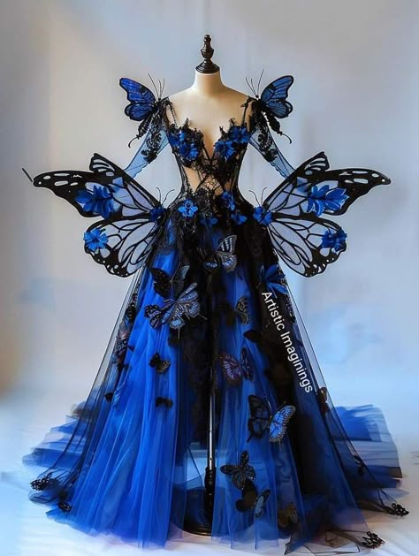 Butterfly Masquerade Dress, Butterfly Ball Gown, Purple Butterfly Dress, Butterfly Gown, Junk Kouture, Dream Prom Dress, Prom Inspiration, Butterfly Fashion, Interesting Outfits